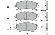 Sada brzdových destiček, kotoučová brzda METELLI 22-1082-0