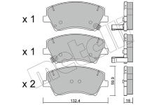 Sada brzdových destiček, kotoučová brzda METELLI 22-1092-0