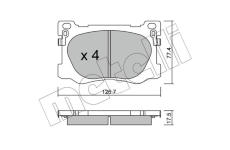 Sada brzdových destiček, kotoučová brzda METELLI 22-1093-0