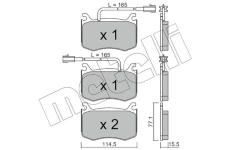 Sada brzdových destiček, kotoučová brzda METELLI 22-1099-0