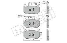 Sada brzdových destiček, kotoučová brzda METELLI 22-1102-0