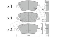 Sada brzdových destiček, kotoučová brzda METELLI 22-1103-0