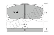 Sada brzdových destiček, kotoučová brzda METELLI 22-1106-0