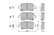 Sada brzdových platničiek kotúčovej brzdy METELLI 22-1116-0