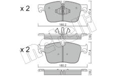 Sada brzdových destiček, kotoučová brzda METELLI 22-1124-0