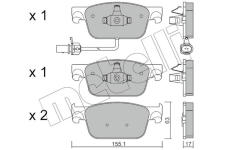 Sada brzdových destiček, kotoučová brzda METELLI 22-1125-0