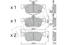 Sada brzdových destiček, kotoučová brzda METELLI 22-1131-0