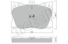 Sada brzdových destiček, kotoučová brzda METELLI 22-1134-0