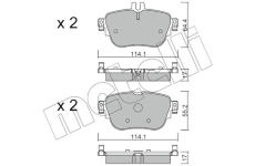 Sada brzdových platničiek kotúčovej brzdy METELLI 22-1136-0