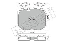 Sada brzdových platničiek kotúčovej brzdy METELLI 22-1147-0