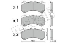 Sada brzdových destiček, kotoučová brzda METELLI 22-1156-0