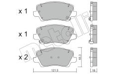 Sada brzdových destiček, kotoučová brzda METELLI 22-1165-0