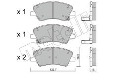 Sada brzdových destiček, kotoučová brzda METELLI 22-1167-0