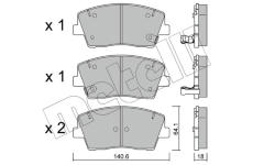 Sada brzdových destiček, kotoučová brzda METELLI 22-1168-0