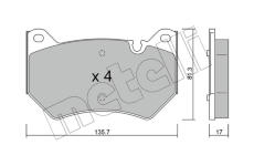 Sada brzdových destiček, kotoučová brzda METELLI 22-1170-0