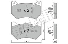 Sada brzdových destiček, kotoučová brzda METELLI 22-1170-1