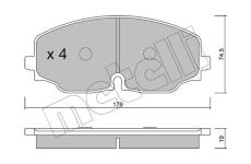 Sada brzdových destiček, kotoučová brzda METELLI 22-1171-0