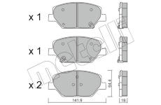 Sada brzdových destiček, kotoučová brzda METELLI 22-1178-0