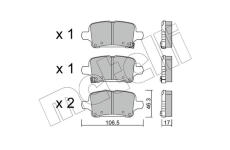 Sada brzdových platničiek kotúčovej brzdy METELLI 22-1180-0