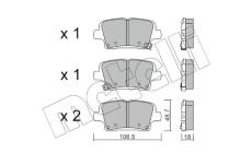 Sada brzdových destiček, kotoučová brzda METELLI 22-1181-0