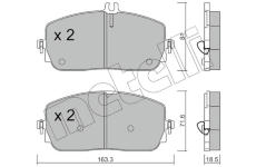 Sada brzdových destiček, kotoučová brzda METELLI 22-1194-0