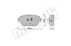 Sada brzdových destiček, kotoučová brzda METELLI 22-1195-0