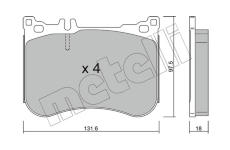 Sada brzdových destiček, kotoučová brzda METELLI 22-1197-0