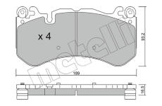 Sada brzdových destiček, kotoučová brzda METELLI 22-1198-0