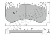 Sada brzdových destiček, kotoučová brzda METELLI 22-1198-1