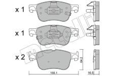 Sada brzdových destiček, kotoučová brzda METELLI 22-1205-0