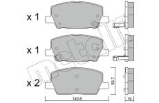 Sada brzdových destiček, kotoučová brzda METELLI 22-1212-0