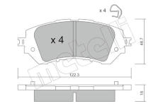 Sada brzdových destiček, kotoučová brzda METELLI 22-1219-0
