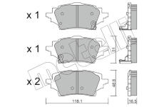 Sada brzdových destiček, kotoučová brzda METELLI 22-1228-0