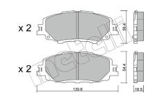 Sada brzdových destiček, kotoučová brzda METELLI 22-1235-0