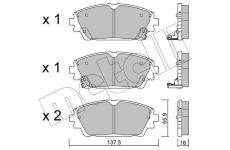 Sada brzdových destiček, kotoučová brzda METELLI 22-1237-0