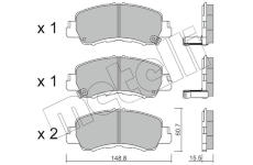 Sada brzdových destiček, kotoučová brzda METELLI 22-1239-0