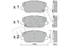 Sada brzdových platničiek kotúčovej brzdy METELLI 22-1241-0