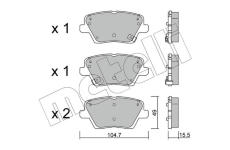 Sada brzdových destiček, kotoučová brzda METELLI 22-1243-0