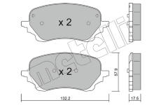 Sada brzdových destiček, kotoučová brzda METELLI 22-1247-0