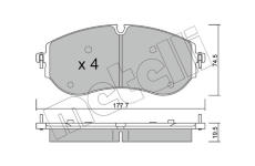 Sada brzdových destiček, kotoučová brzda METELLI 22-1262-0