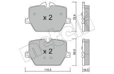 Sada brzdových destiček, kotoučová brzda METELLI 22-1266-0