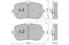 Sada brzdových destiček, kotoučová brzda METELLI 22-1268-0