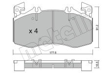 Sada brzdových destiček, kotoučová brzda METELLI 22-1270-0