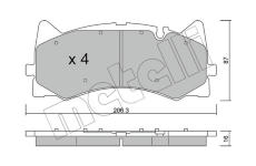 Sada brzdových destiček, kotoučová brzda METELLI 22-1271-0