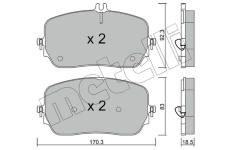 Sada brzdových destiček, kotoučová brzda METELLI 22-1272-0