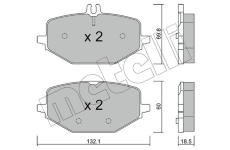 Sada brzdových destiček, kotoučová brzda METELLI 22-1274-0