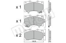 Sada brzdových destiček, kotoučová brzda METELLI 22-1279-0