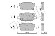 Sada brzdových platničiek kotúčovej brzdy METELLI 22-1283-0