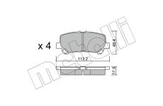 Sada brzdových destiček, kotoučová brzda METELLI 22-1292-0