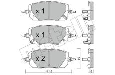 Sada brzdových destiček, kotoučová brzda METELLI 22-1295-0